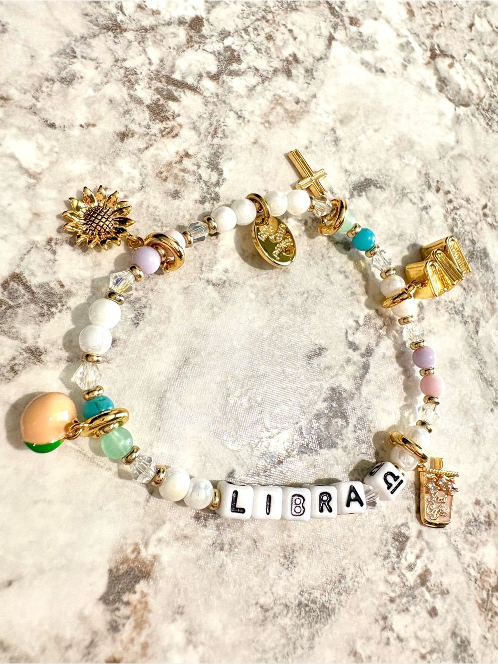 Little Words Project Libra Beaded Bracelet with 5 Charms